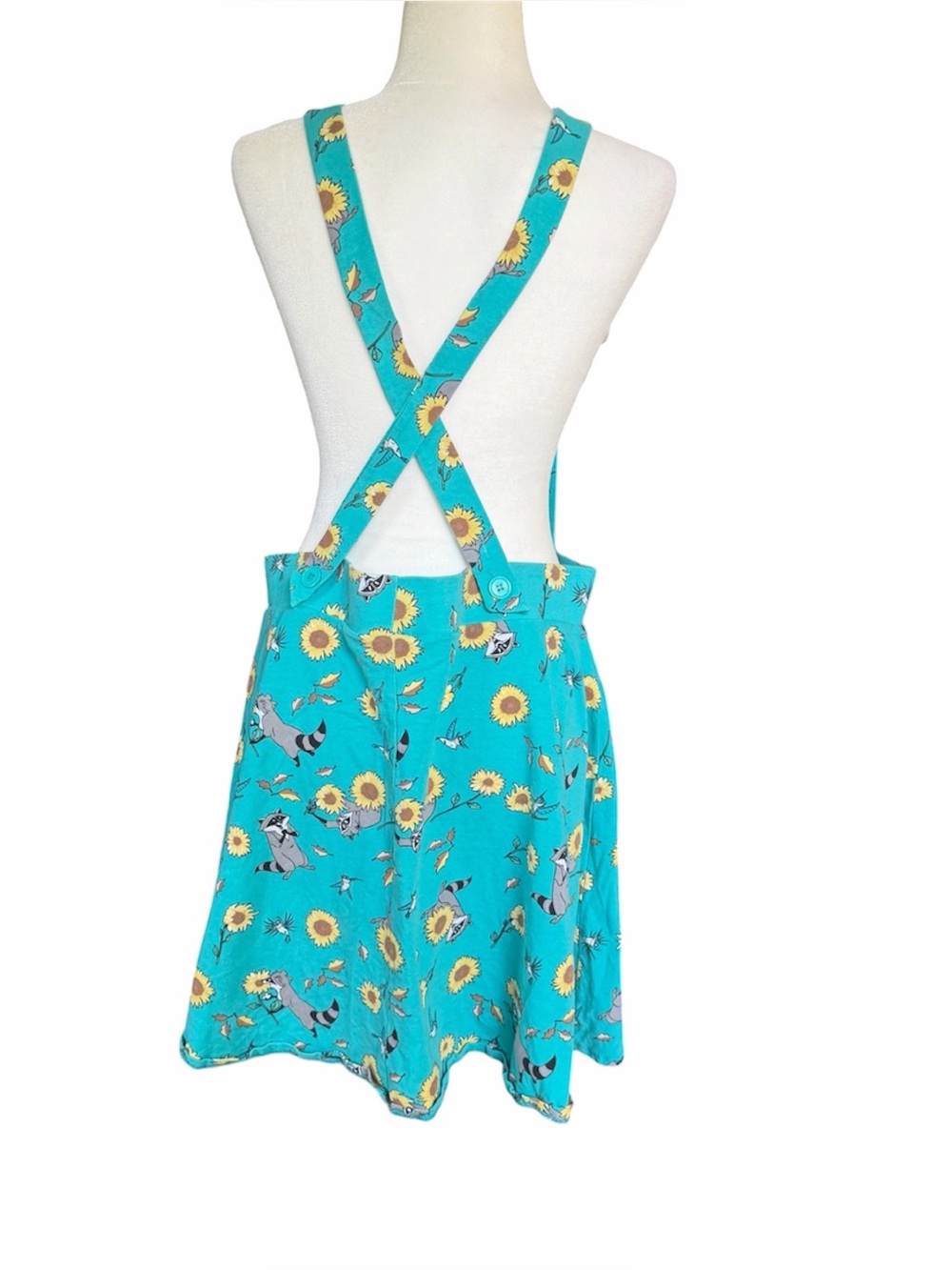 Disney Princess Pocahontas Meeko Flit  Turquoise Suspender Skirt Size 1X - Picture 5 of 11